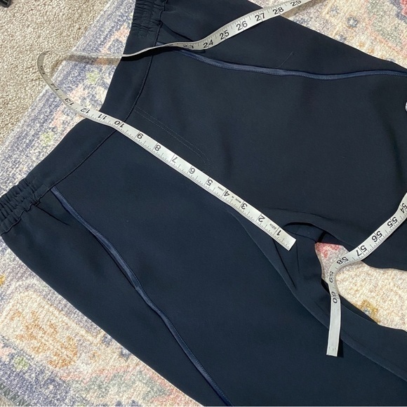 Vince‎ Medium Navy Blue Pull On Satin Troused Piped Wrap Seams Career - Picture 10 of 11